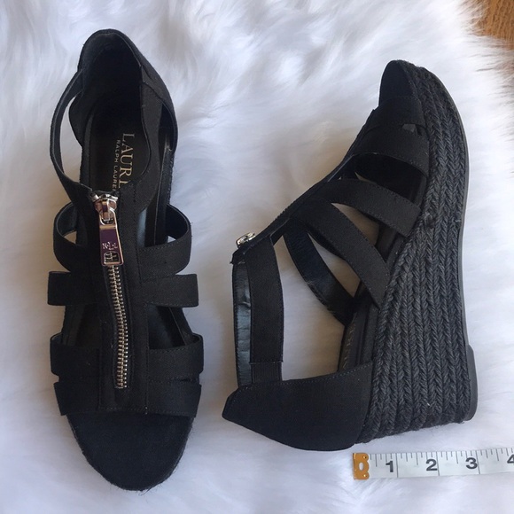 Ralph Lauren 🖤 Kelcie Linen Zip Wedge - Picture 6 of 8